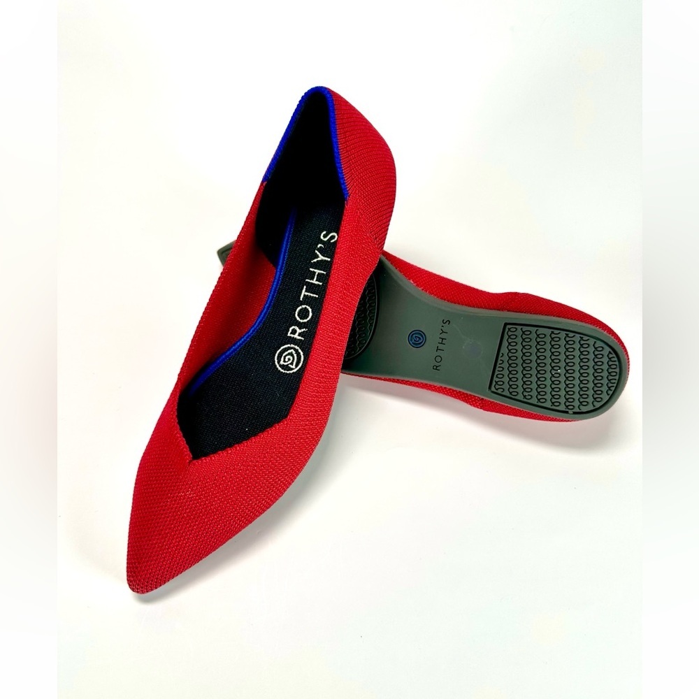 Rothy’s The Point Chili Red Ballet Flats Shoes Size W 7